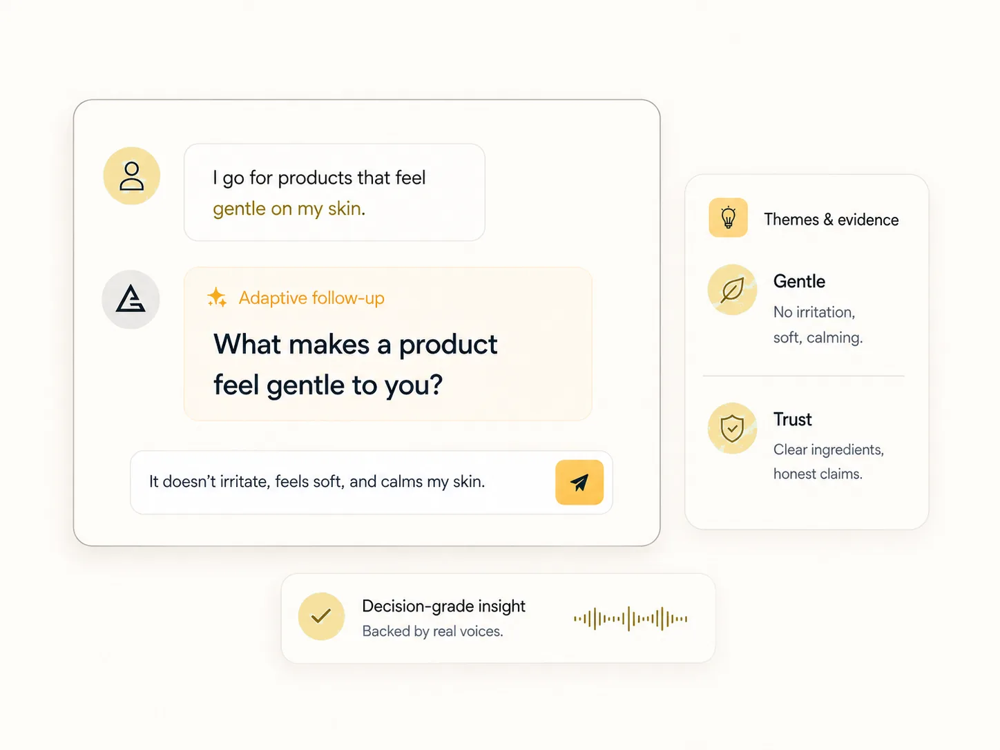 Alchemic research workflow illustration for the Alchemic vs Strella comparison.